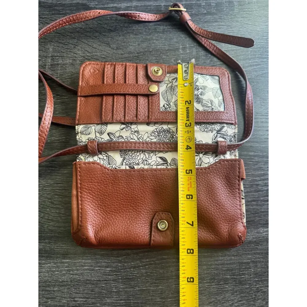 Vera Bradley Brown Leather Small Crossbody Wallet Removable‎ Strap
